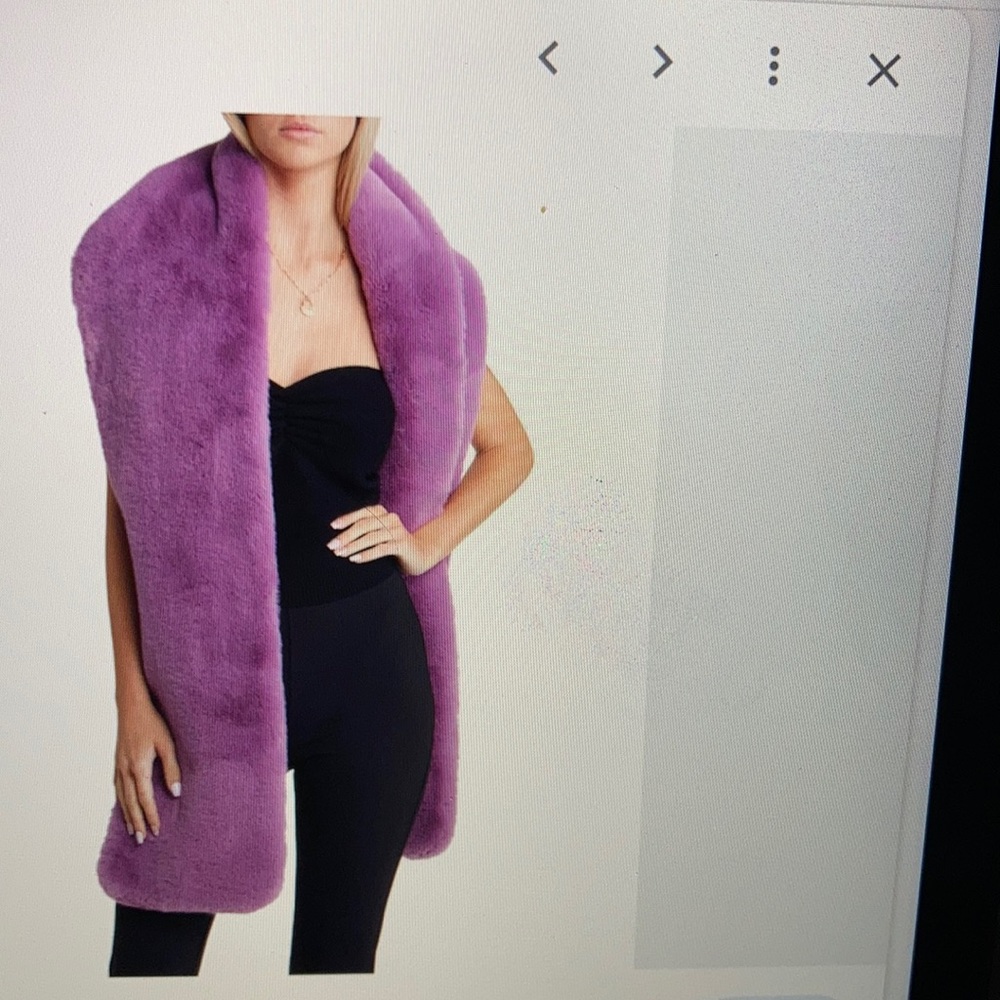 Open Edit plush purple thick long scarf